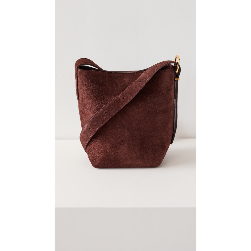 Madewell The Essential Mini Bucket Tote in Suede in Brown